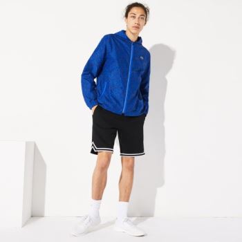 Lacoste SPORT Hooded Print Zip Jacket - Bunda Pánské Tmavě Blankyt Blankyt / Blankyt | CZ-1mT3Vv